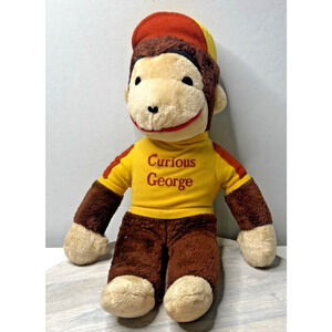 Knickerbocker Curious George Plush Stuffed Monkey Yellow Shirt Vintage